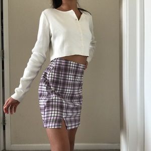 purple/white/black plaid brandy cara skirt